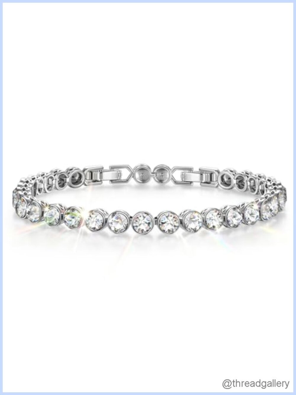Genuine Swarovski Crystal White Gold Plated Tennis Bracelet 7.5 Inches